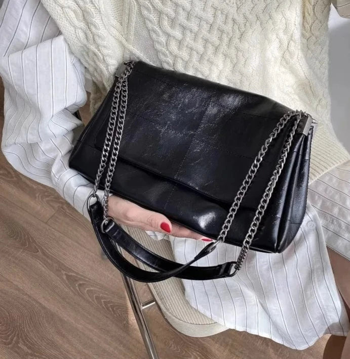 Sac à Main Noir Cuir PU Élégant & Organisé