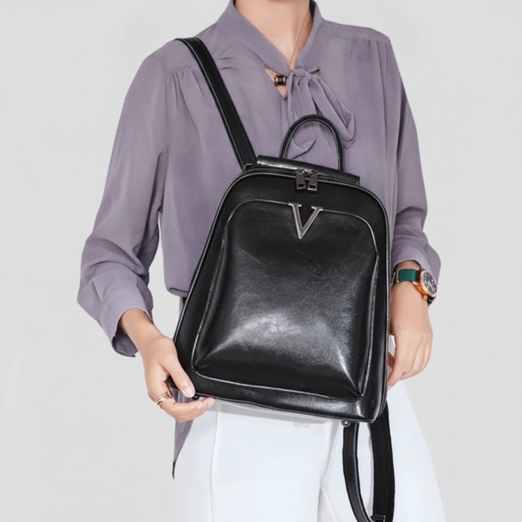 Sac à Dos Cuir Verni Femme Alba Imperméable