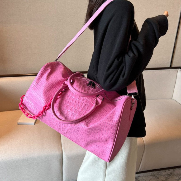 Sac de Voyage Cuir PU Imprimé Crocodile Femme Théa