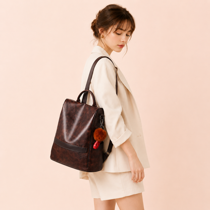 Sac à Dos Femme Cuir Végan Antivol Caroline