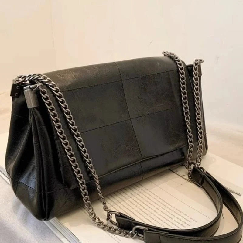 Sac à Main Noir Cuir PU Élégant & Organisé