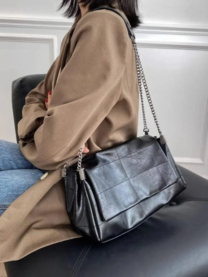 Sac à Main Noir Cuir PU Élégant & Organisé