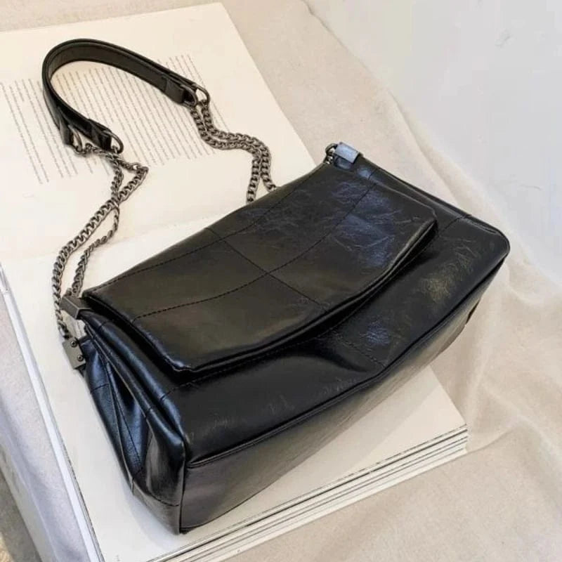 Sac à Main Noir Cuir PU Élégant & Organisé