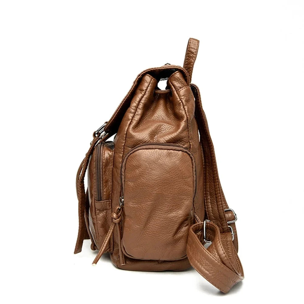 Sac à Dos Bleu Cuir Vegan Femme
