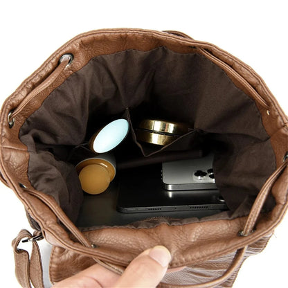 Sac à Dos Bleu Cuir Vegan Femme