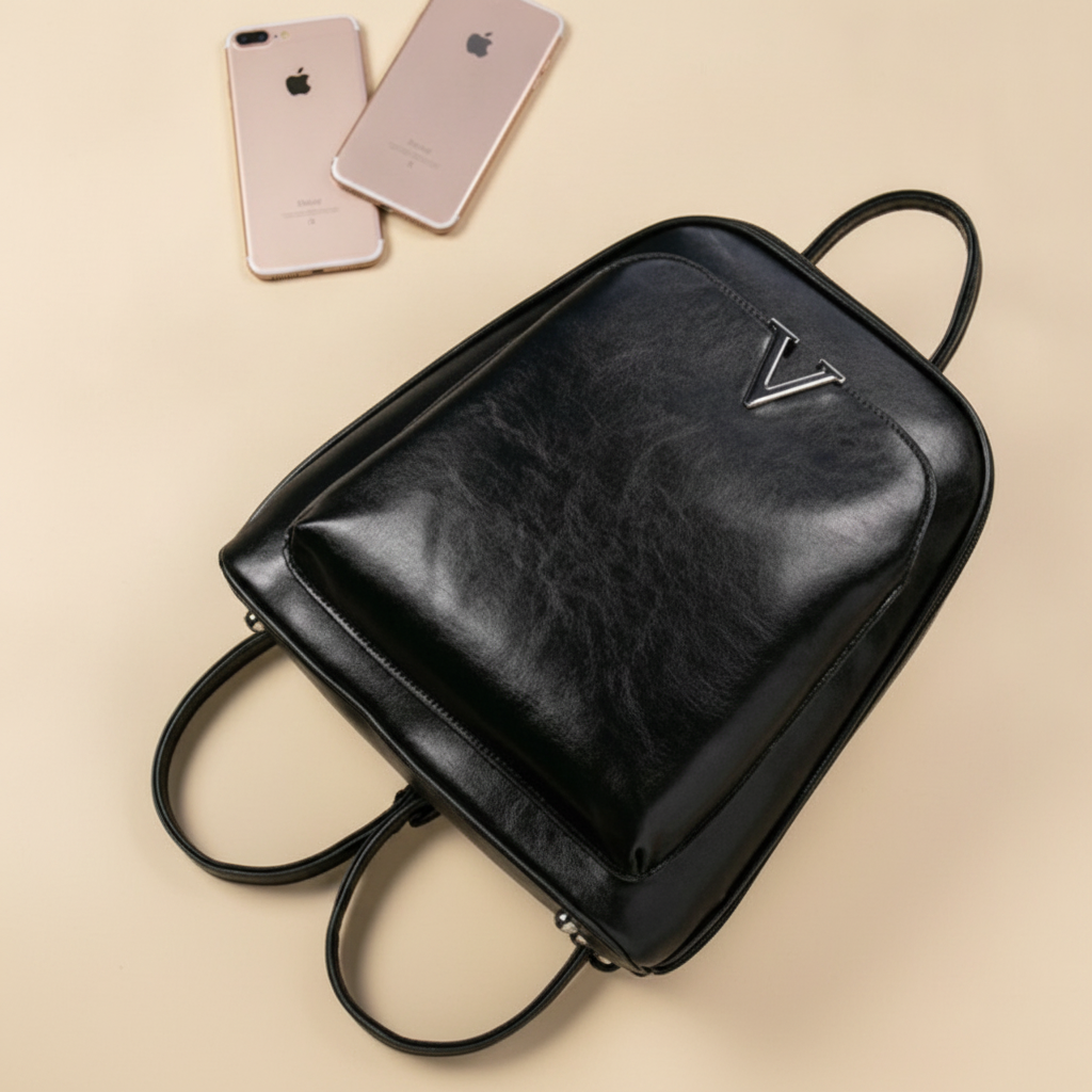 Sac à Dos Cuir Verni Femme Alba Imperméable