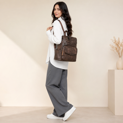 Sac à Dos Cuir Vegan Amelia Femme - Tendance & Organisé