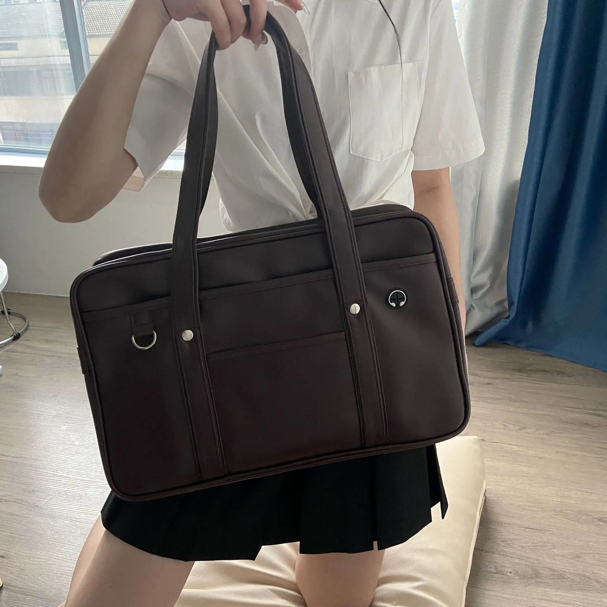 Sac Cabas Cuir PU Lisa : Chic & Pratique pour Lycéenne