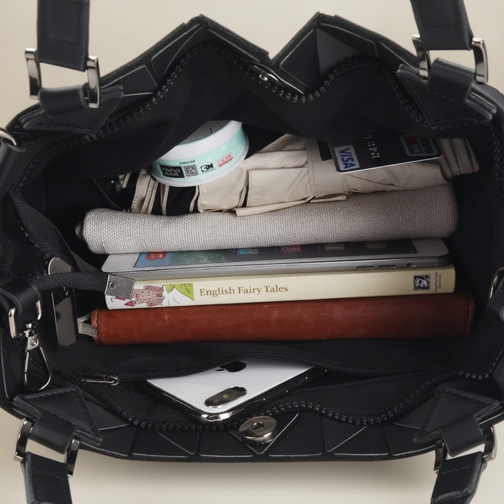Sac à Main Noir Cuir PU Femme La Casa du Cuir