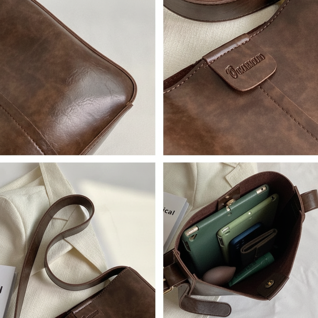Sac Bandoulière Fourre-Tout en Cuir Vegan Chic