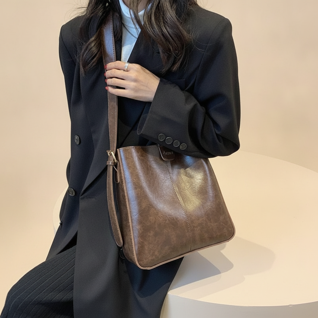 Sac Bandoulière Fourre-Tout en Cuir Vegan Chic