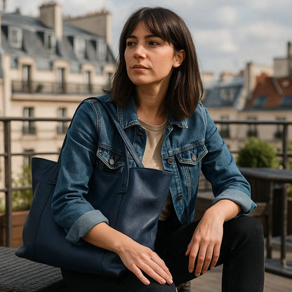 Sac Cabas Cuir Sofia - Grand Format Fait Main