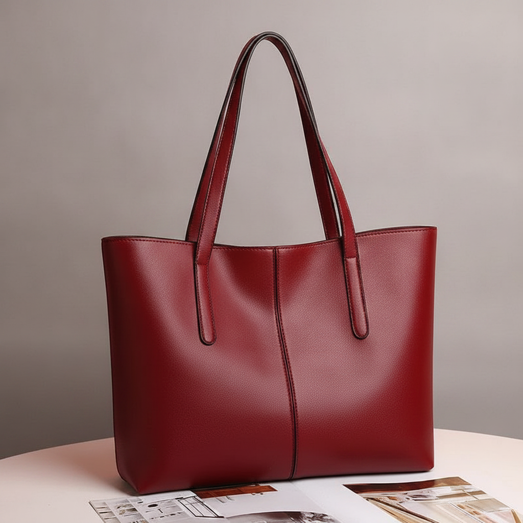 Sac Cabas Rouge Cuir Vegan Chic et Spacieux