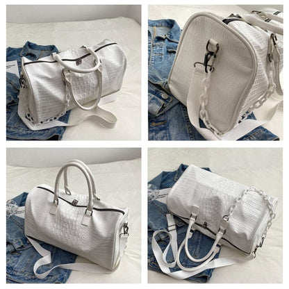 Sac de Voyage Cuir PU Imprimé Crocodile Femme Théa