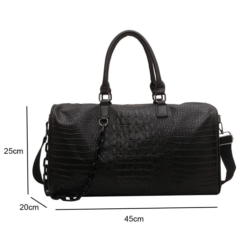 Sac de Voyage Cuir PU Imprimé Crocodile Femme Théa