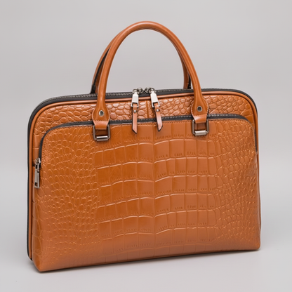 Sac Ordinateur Cuir Femme Lily Effet Crocodile