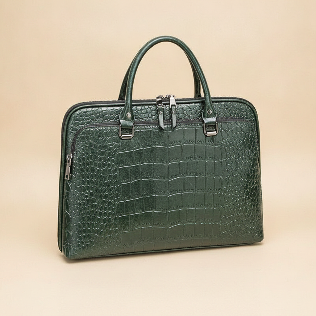 Sac Ordinateur Cuir Femme Lily Effet Crocodile