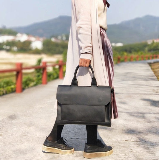 Sac ordinateur cuir - Flavie