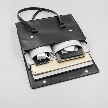 Sacoche Ordinateur Cuir Vegan Femme Lou